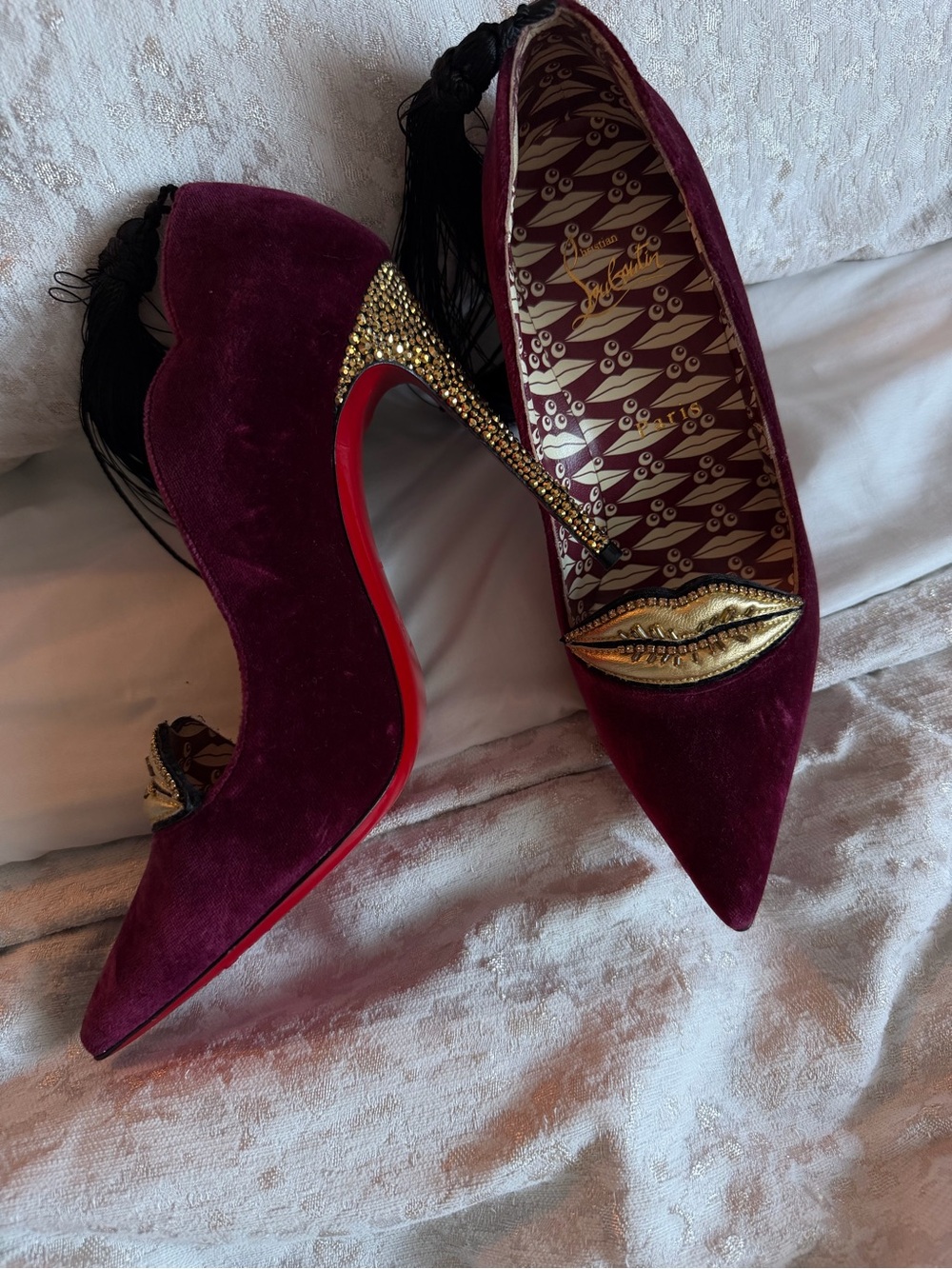 Christian Louboutin Hot chick 100 kiss Burgundy - Picture 2 of 4
